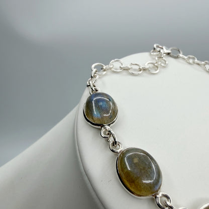 Bracciale Labradorite e Argento 925 - Ovale