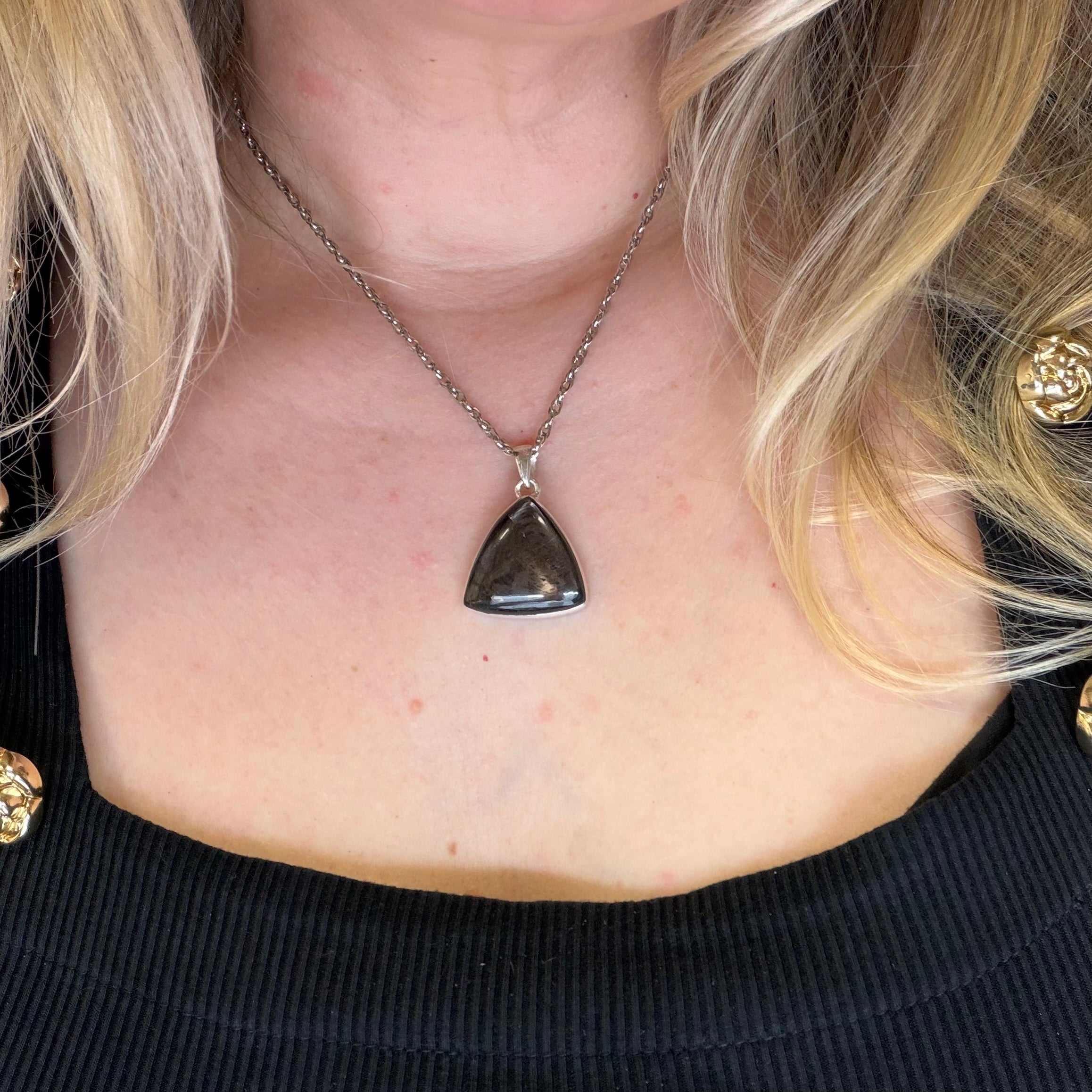 Ciondolo Iperstene Argento 925 - Triangolo
