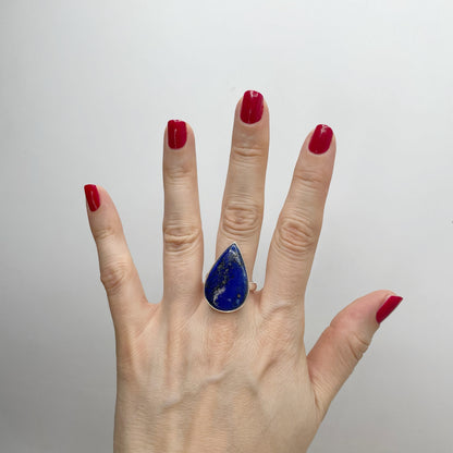 Anello Lapislazzuli a Goccia - Argento 925