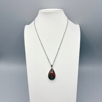 Ciondolo Cuprite e Argento 925 - Goccia
