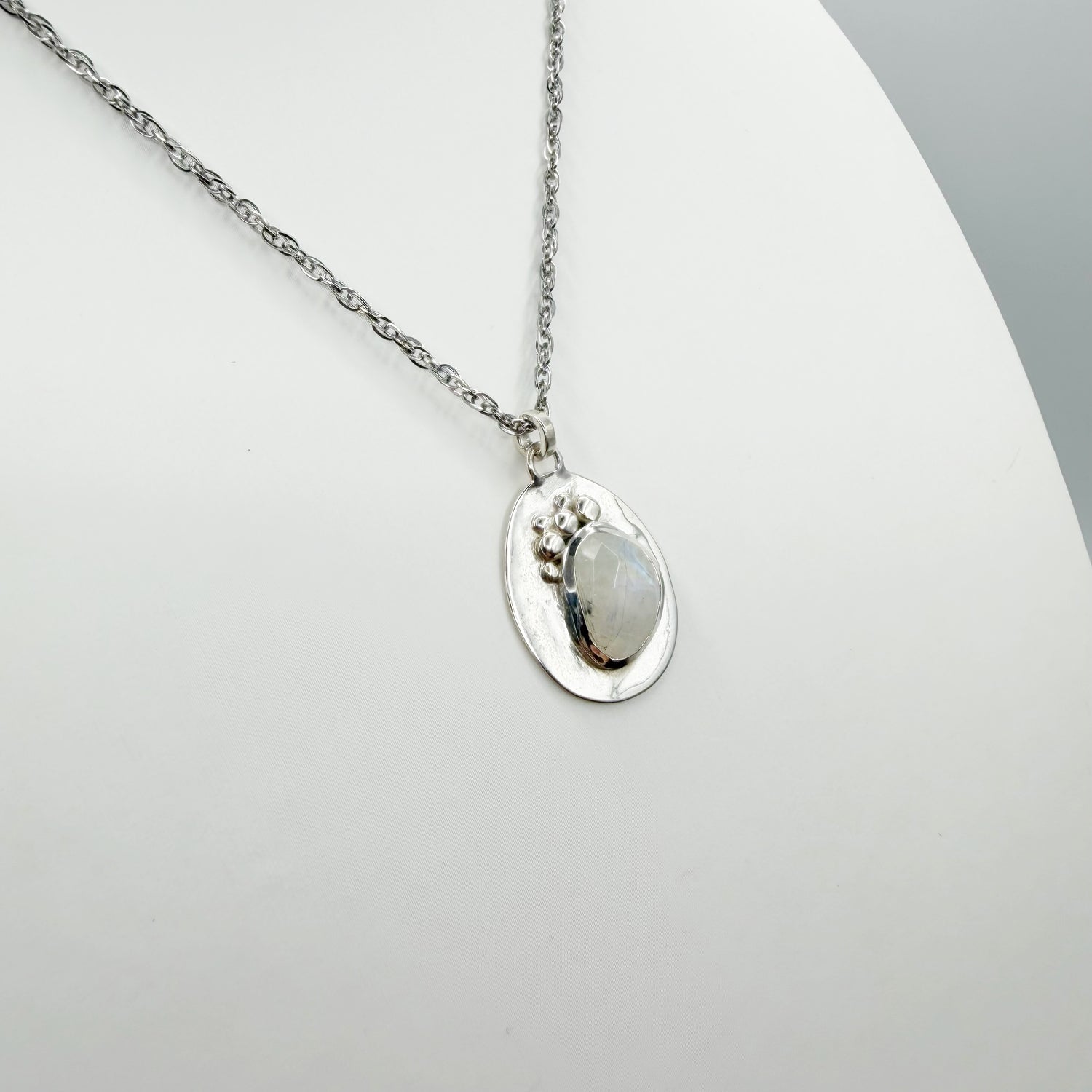 Ciondolo Diadema Labradorite Bianca - Argento 925