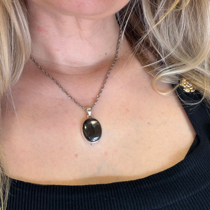 Ciondolo Iperstene Argento 925 - Ovale