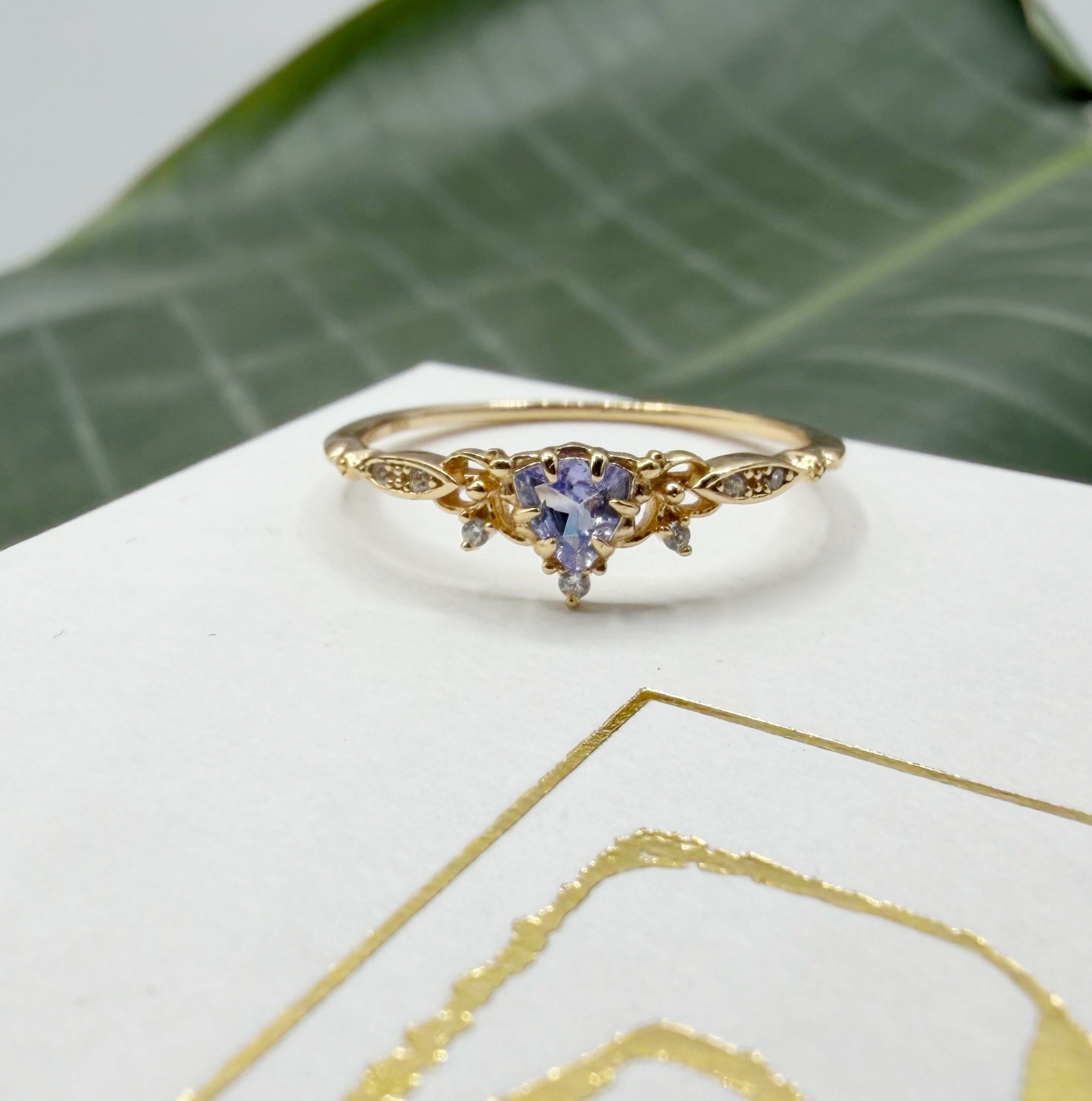 Anello Tanzanite GOLD | Argento 925 placcato oro 14k - NON REGOLABILE