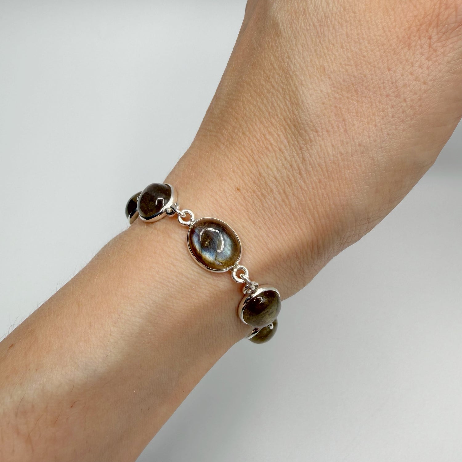 Bracciale Labradorite e Argento 925 - Ovale