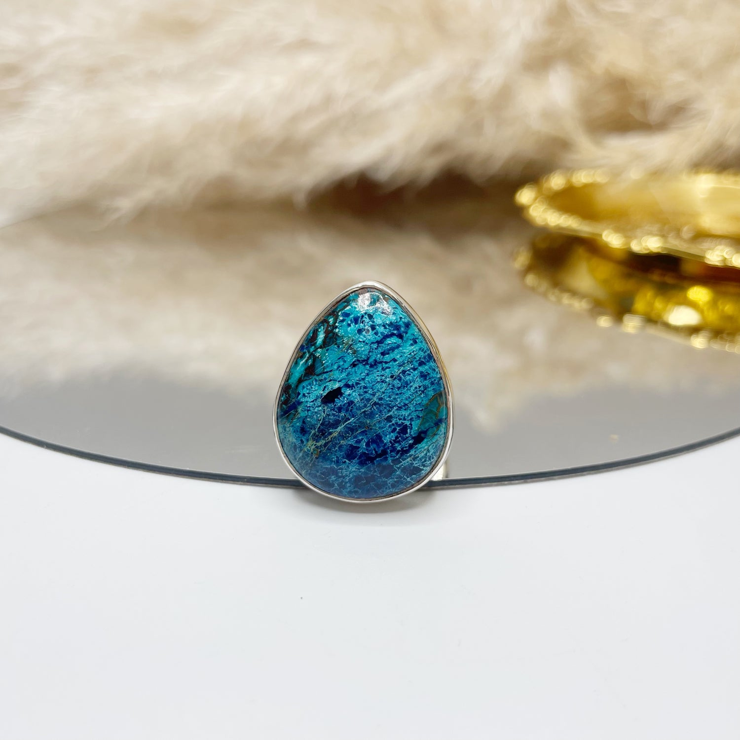 Anello Shattuckite e Argento 925 - a Goccia