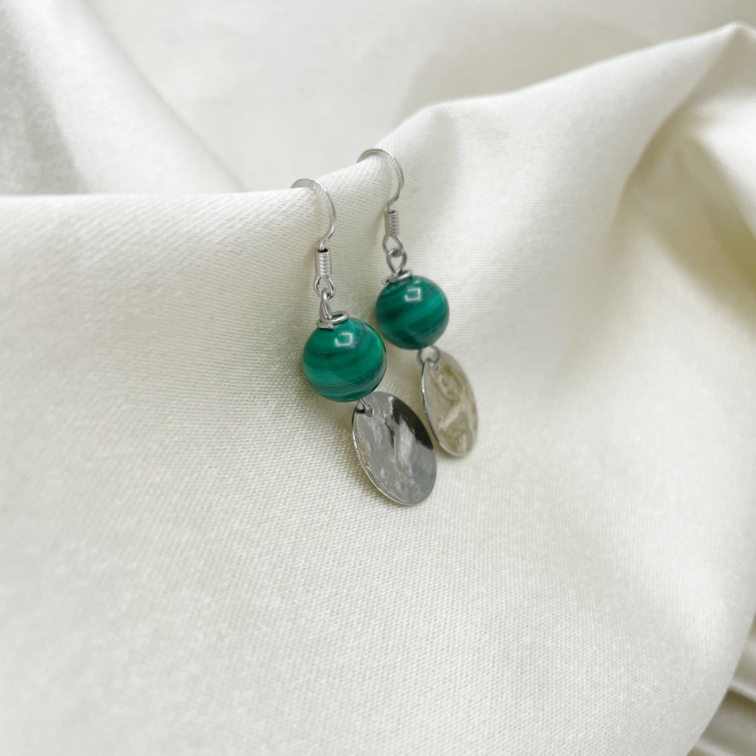 Orecchini Moon - Malachite
