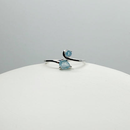 Anello Intreccio Acquamarina - Argento 925