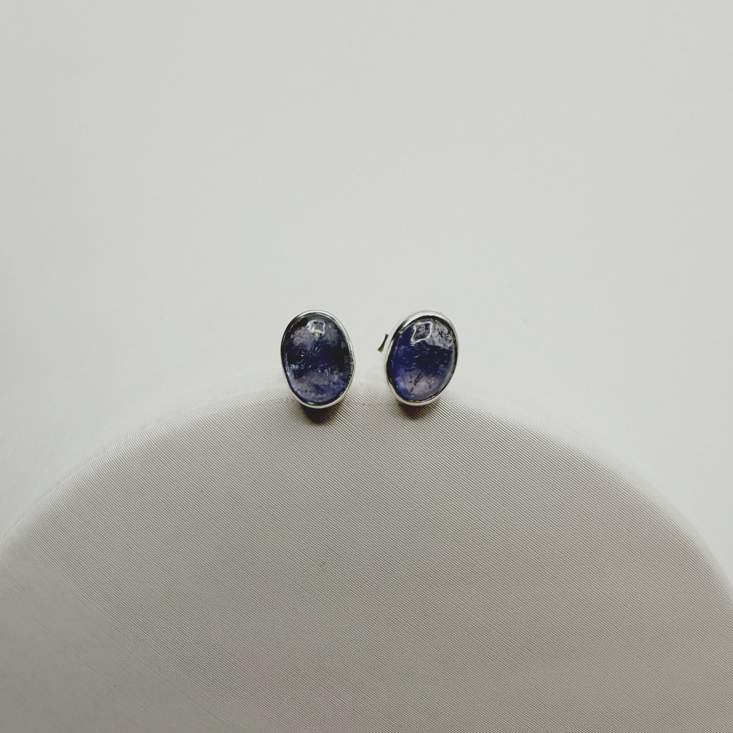Orecchini a lobo Tanzanite - Argento 925 - Ovale