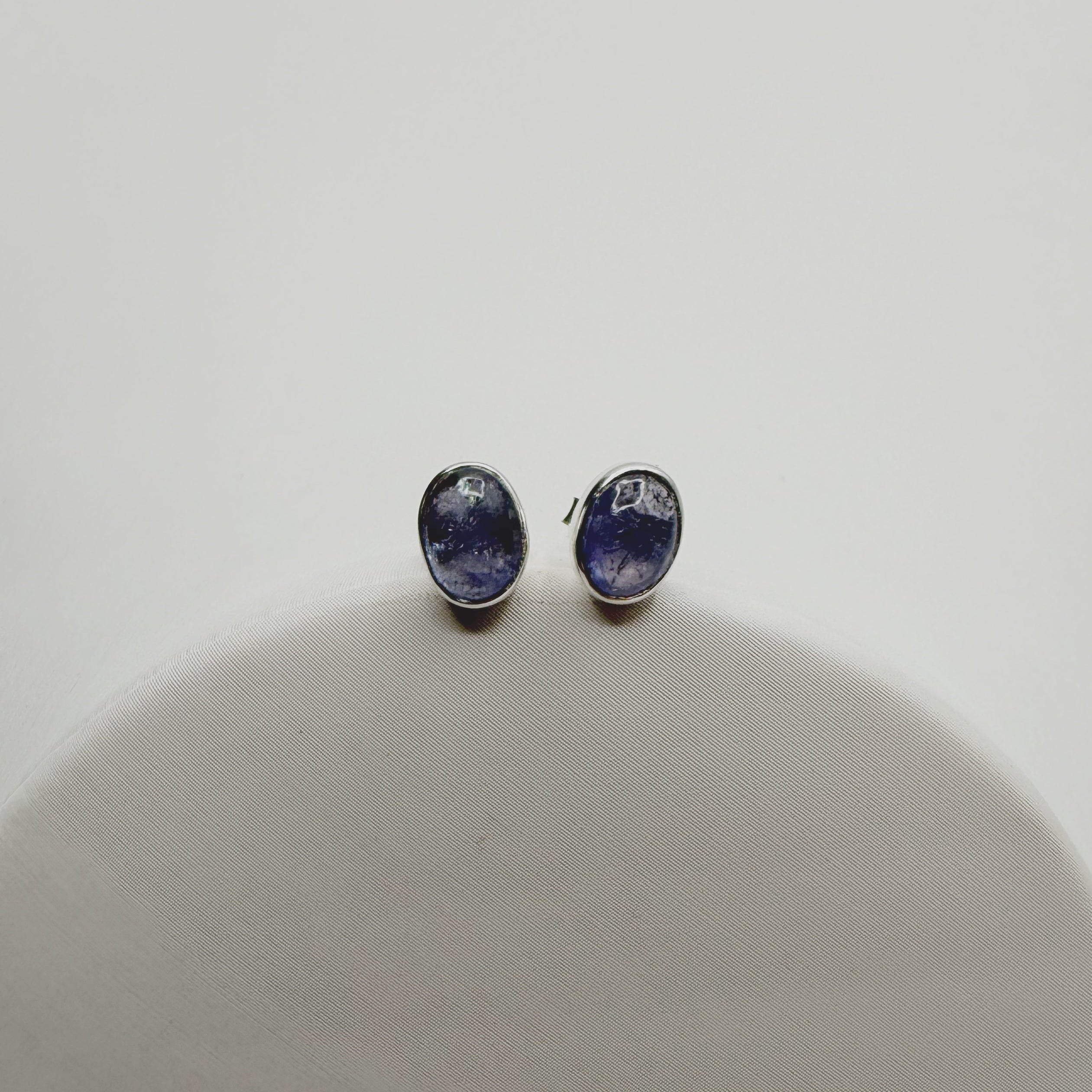 Orecchini a lobo Tanzanite - Argento 925 - Ovale