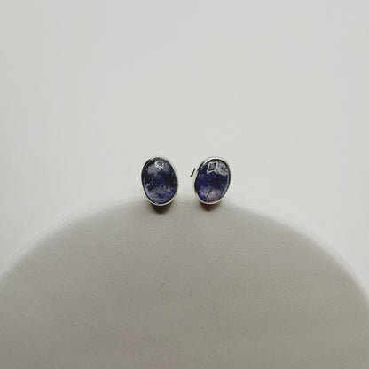 Orecchini a lobo Tanzanite - Argento 925 - Ovale