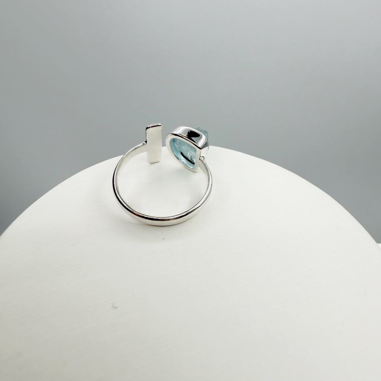 Anello Acquamarina grezza - Argento 925