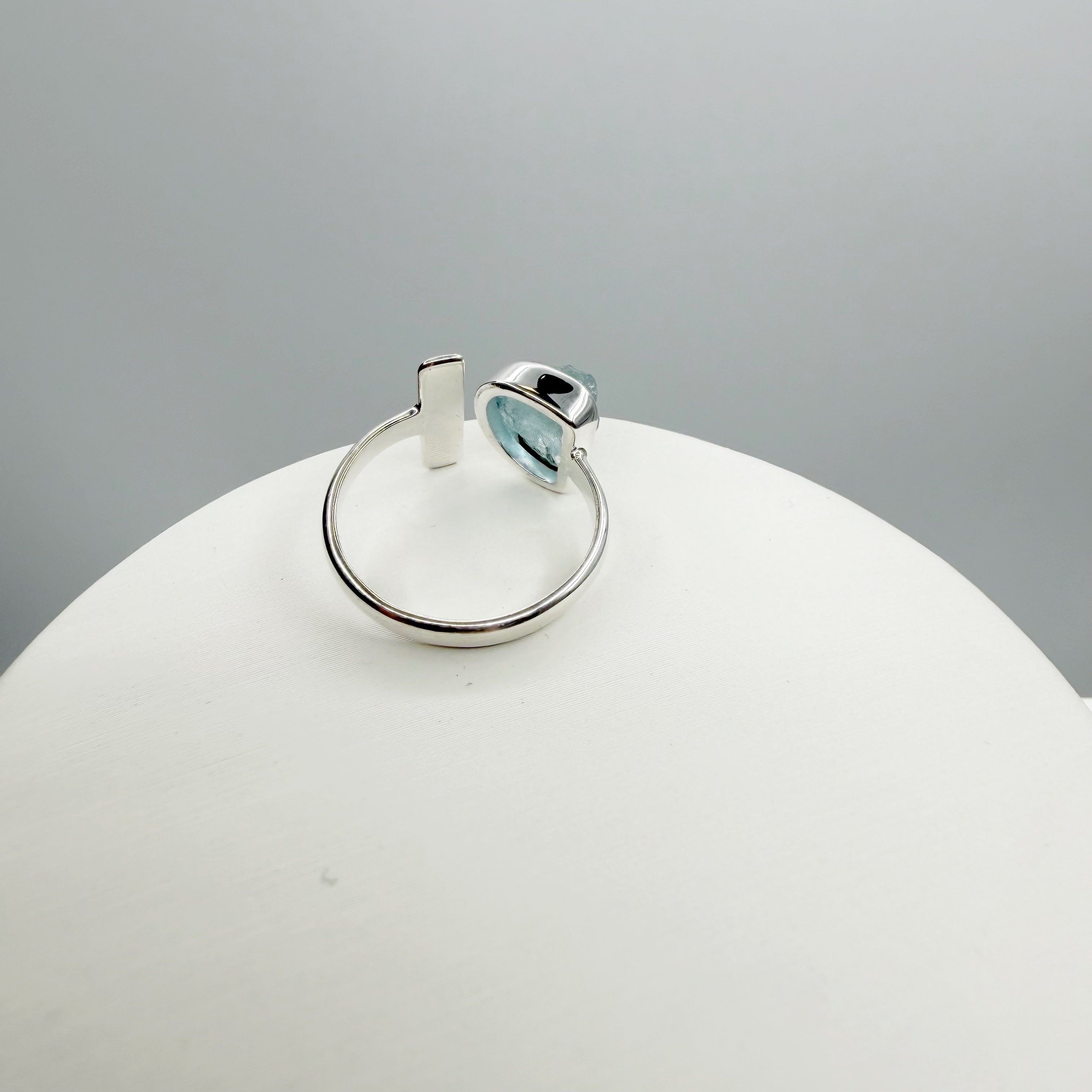 Anello Acquamarina grezza - Argento 925