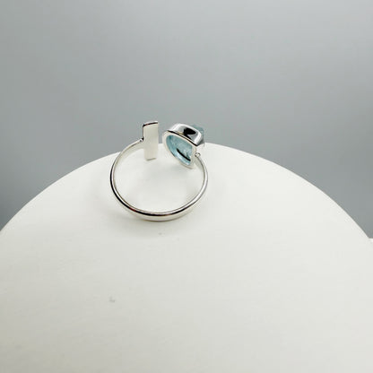 Anello Acquamarina grezza - Argento 925