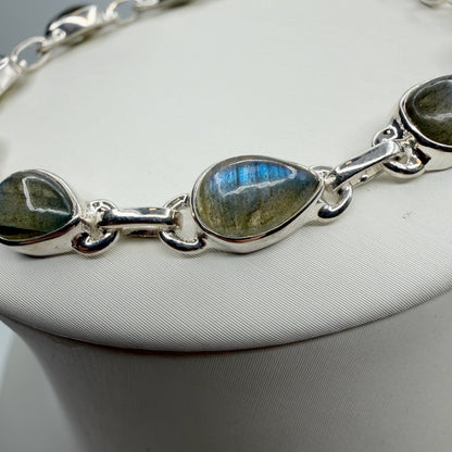 Bracciale Labradorite e Argento 925 - a goccia