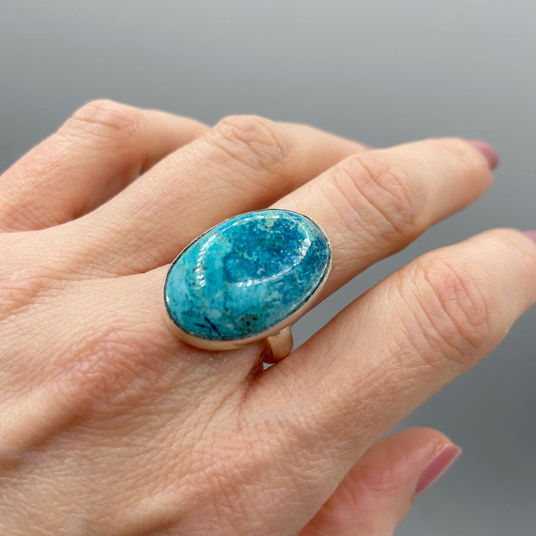 Anello Shattuckite e Argento 925 - Ovale