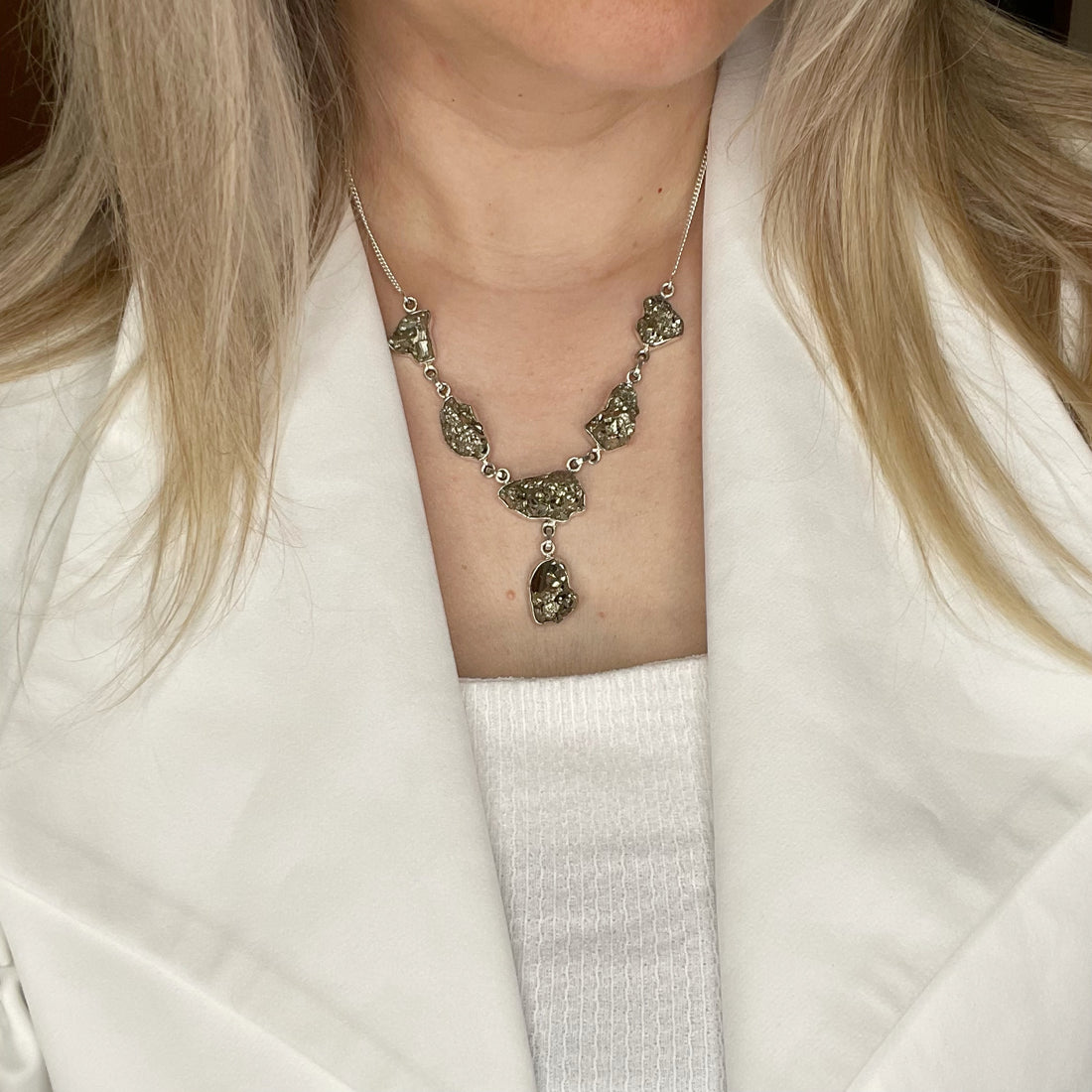Collana Pirite Grezza - Argento 925