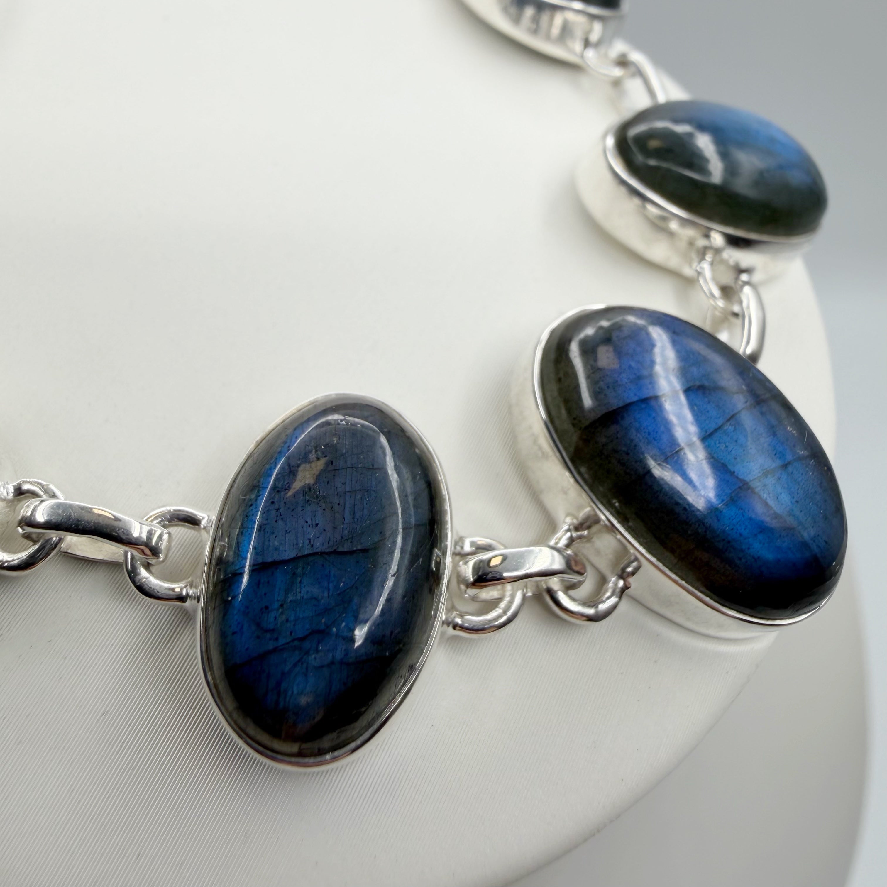 Bracciale Labradorite e Argento 925 - Ovale