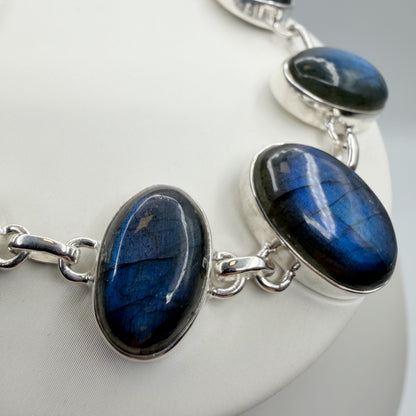 Bracciale Labradorite e Argento 925 - Ovale