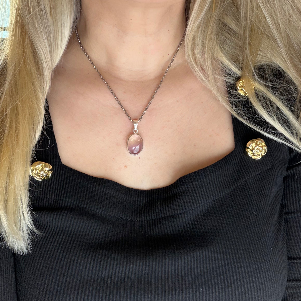 Ciondolo Ametrino e Argento 925 - Ovale