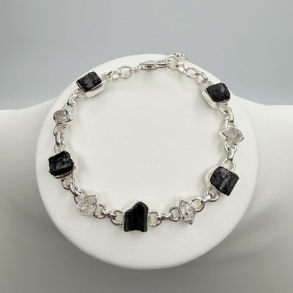 Bracciale Tormalina e Diamante Herkimer - Argento 925