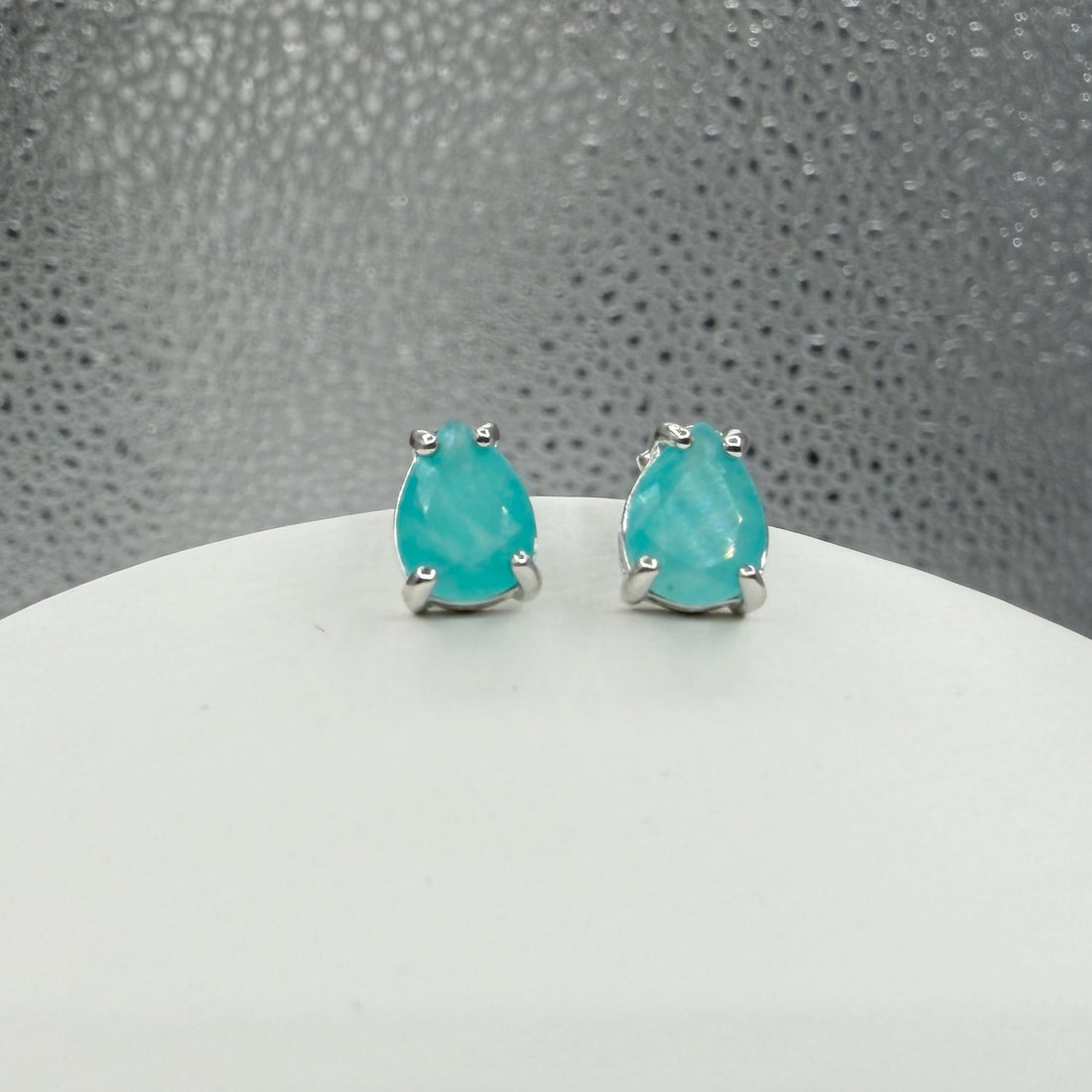 Orecchini a Lobo Amazzonite a Goccia - Argento 925