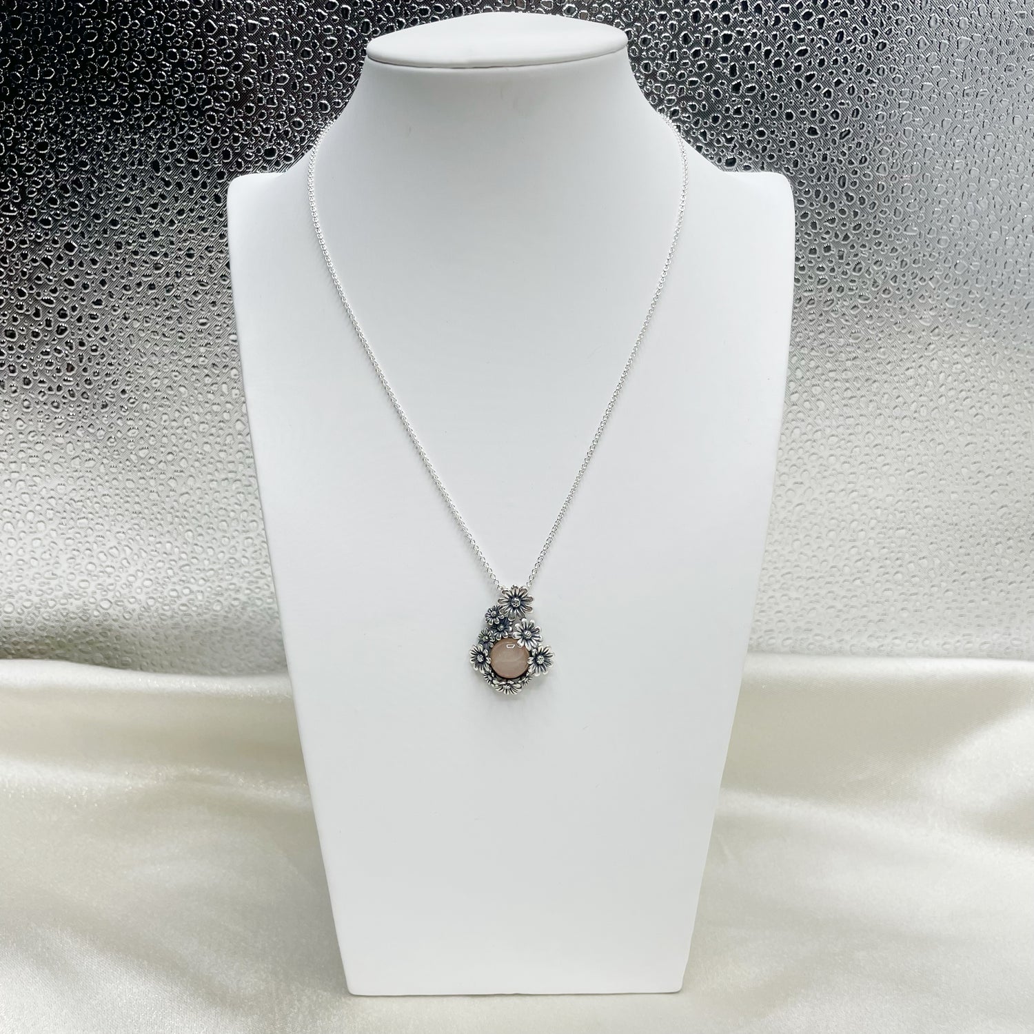 Collana Fiore Pietra di Luna - Argento 925