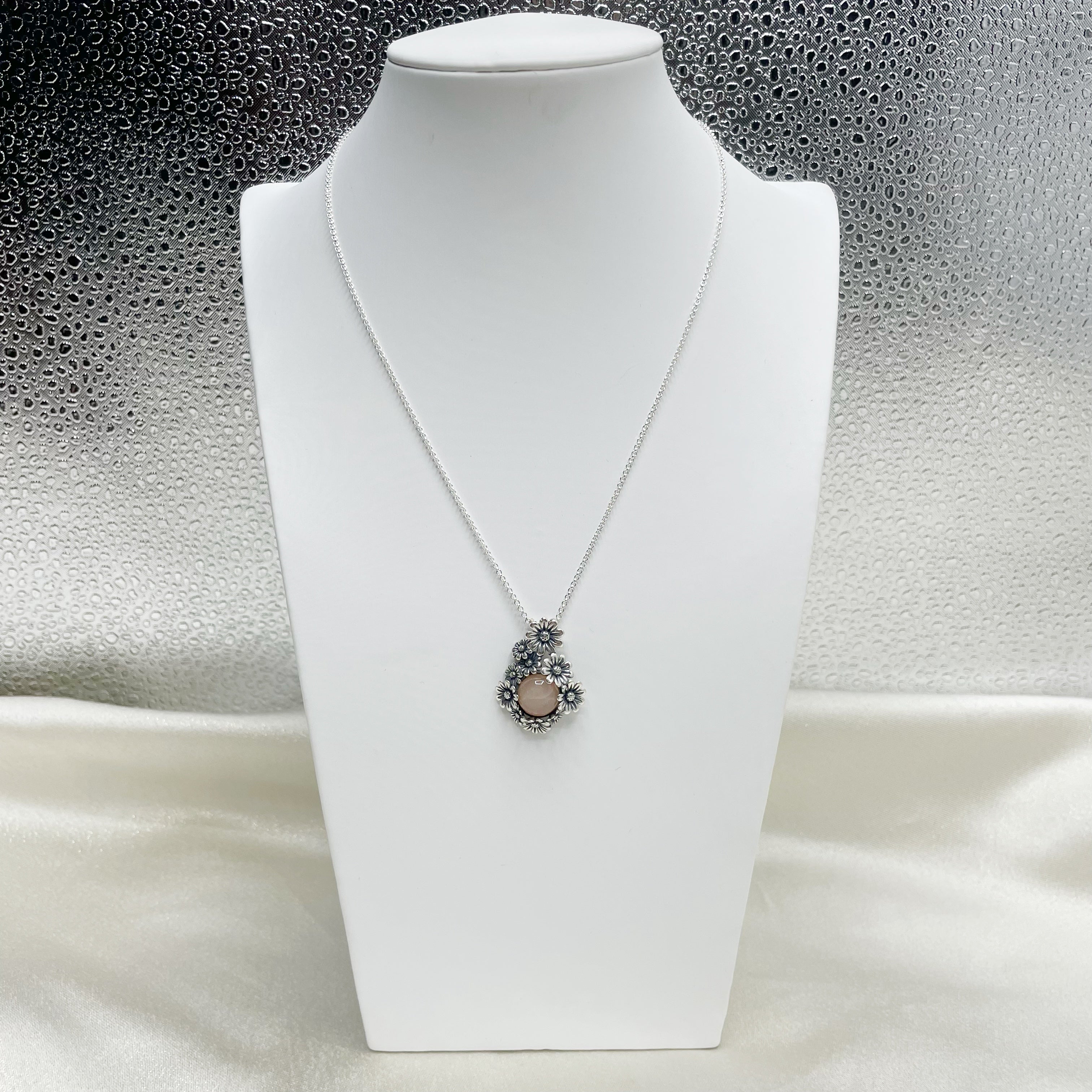 Collana Fiore Pietra di Luna - Argento 925