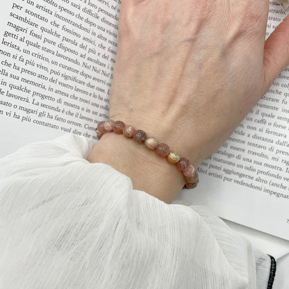 Bracciale Afrodite - Rodocrosite, Quarzo Fragola