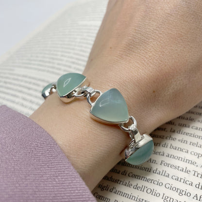 Bracciale Calcedonio Acqua e Argento 925