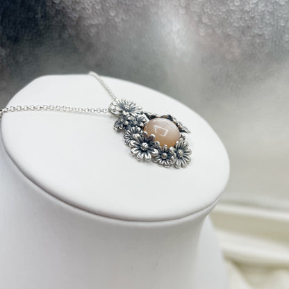Collana Fiore Pietra di Luna - Argento 925