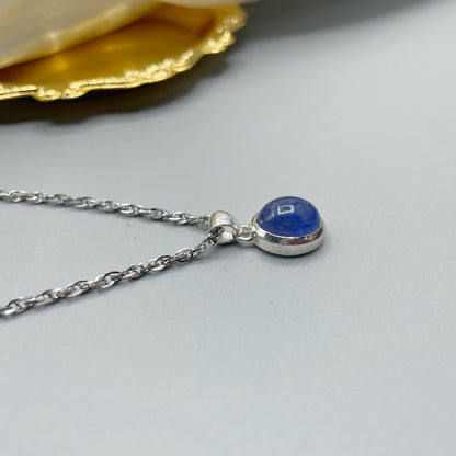 Ciondolo Tanzanite Burattata Liscia - Argento 925