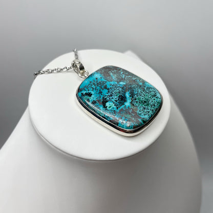 Ciondolo Crisocolla con Albero della Vita - Argento 925