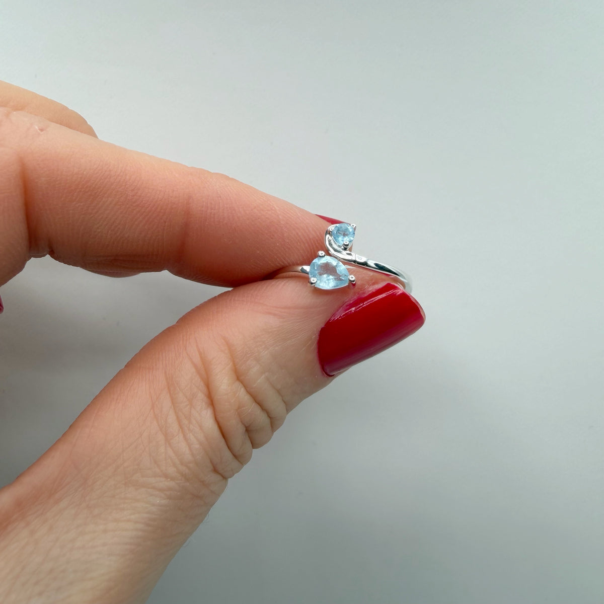 Anello Intreccio Acquamarina - Argento 925