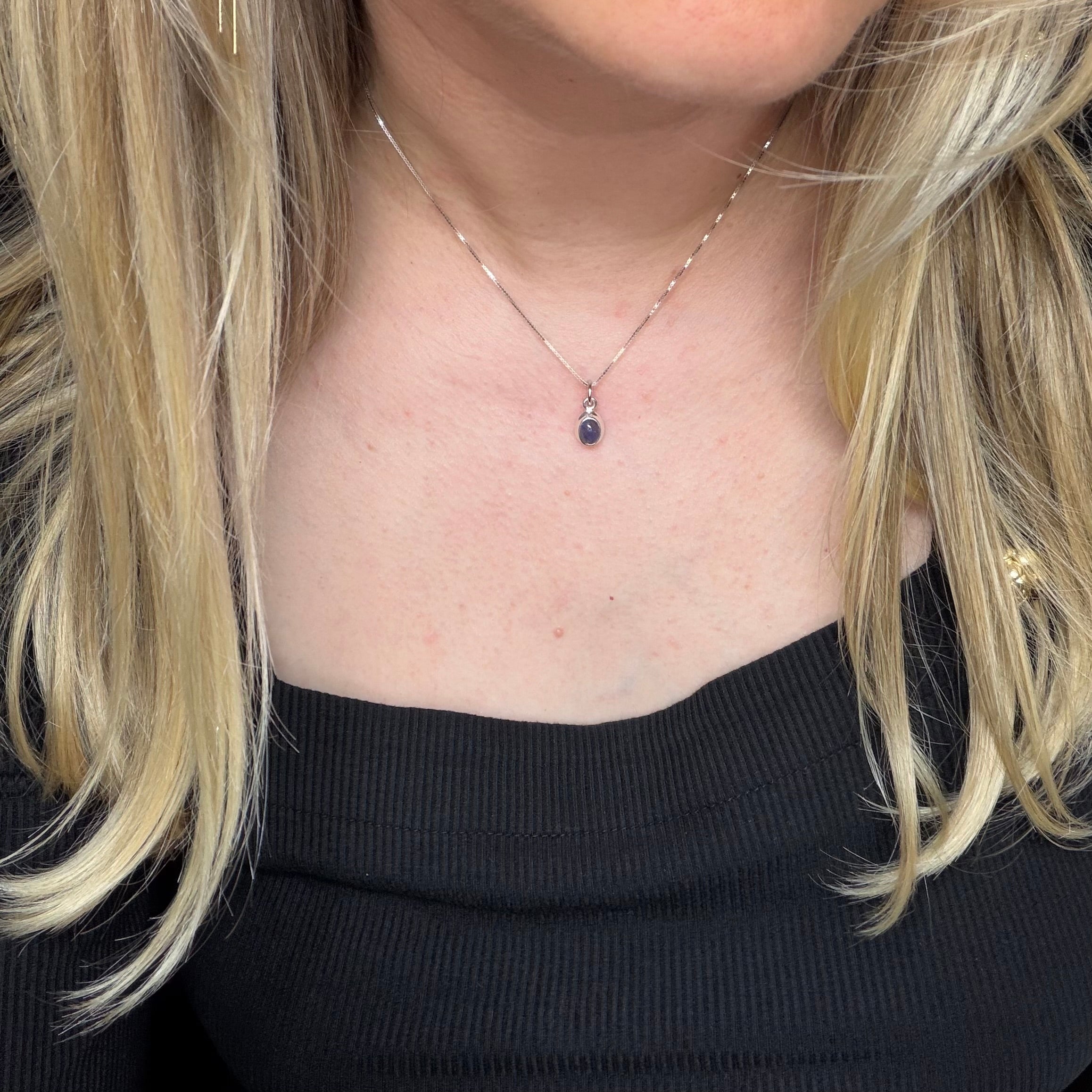 Ciondolo Punto Luce Tanzanite Argento 925 - Ovale