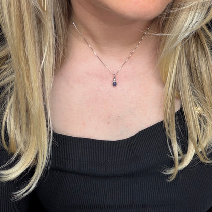Ciondolo Punto Luce Tanzanite Argento 925 - Ovale