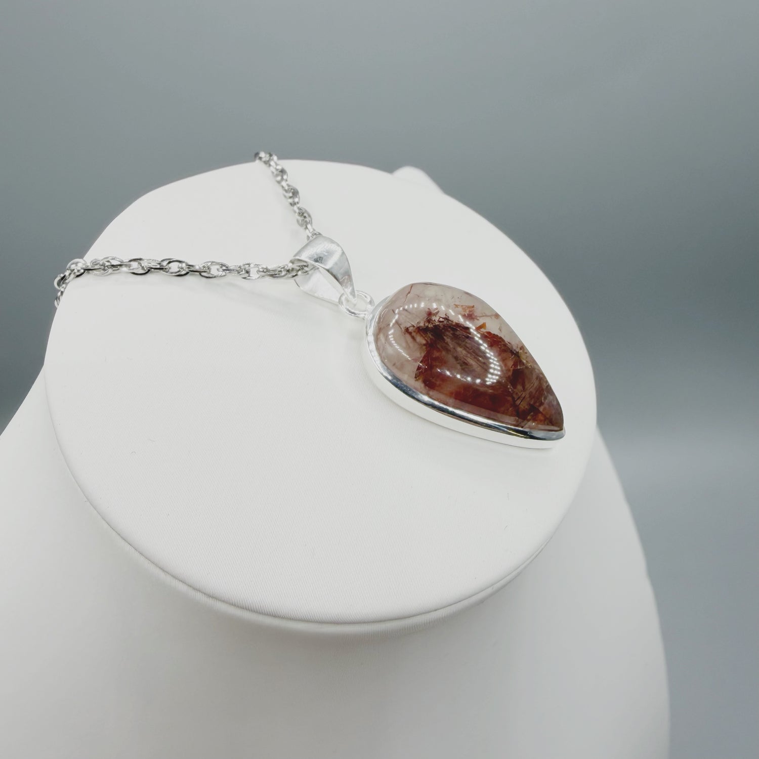 Ciondolo Quarzo Rutilato Rosa - Argento 925