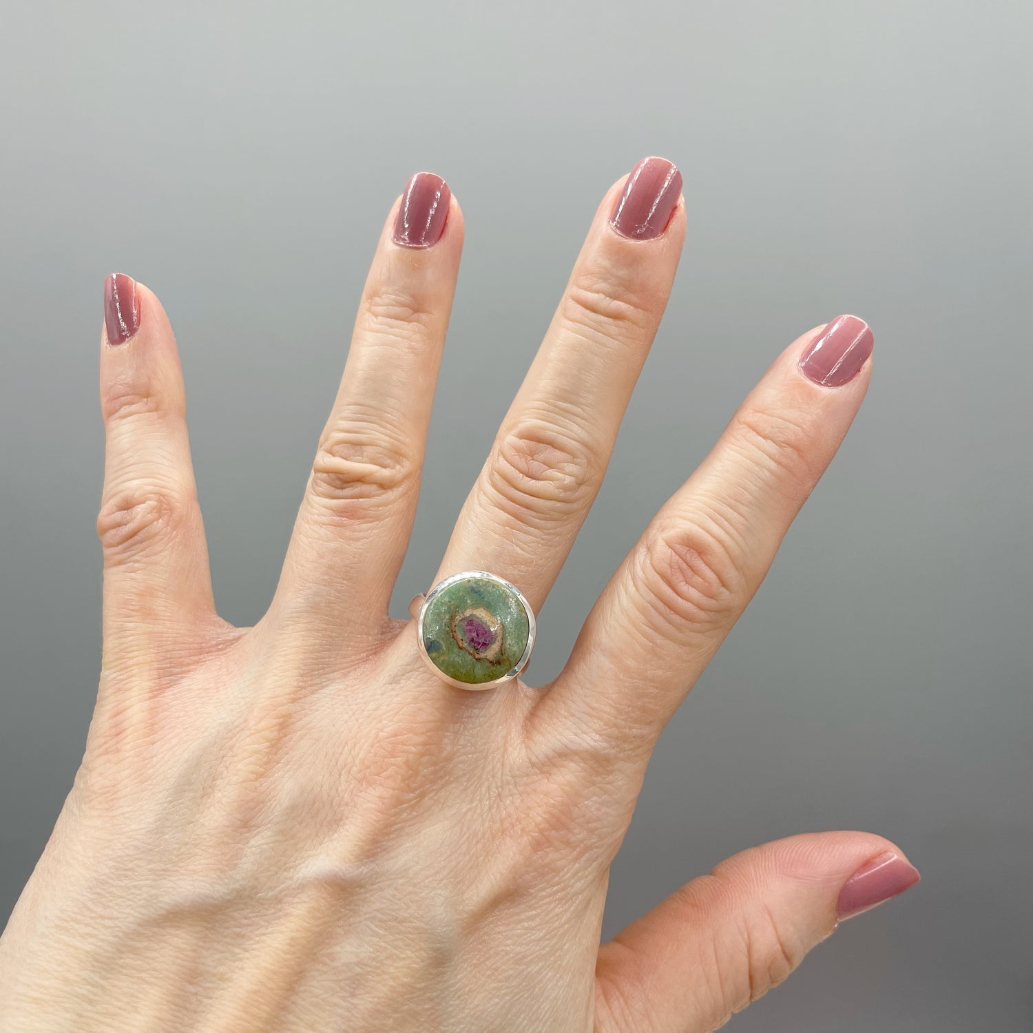 Anello Rubino in Fucsite - Argento 925