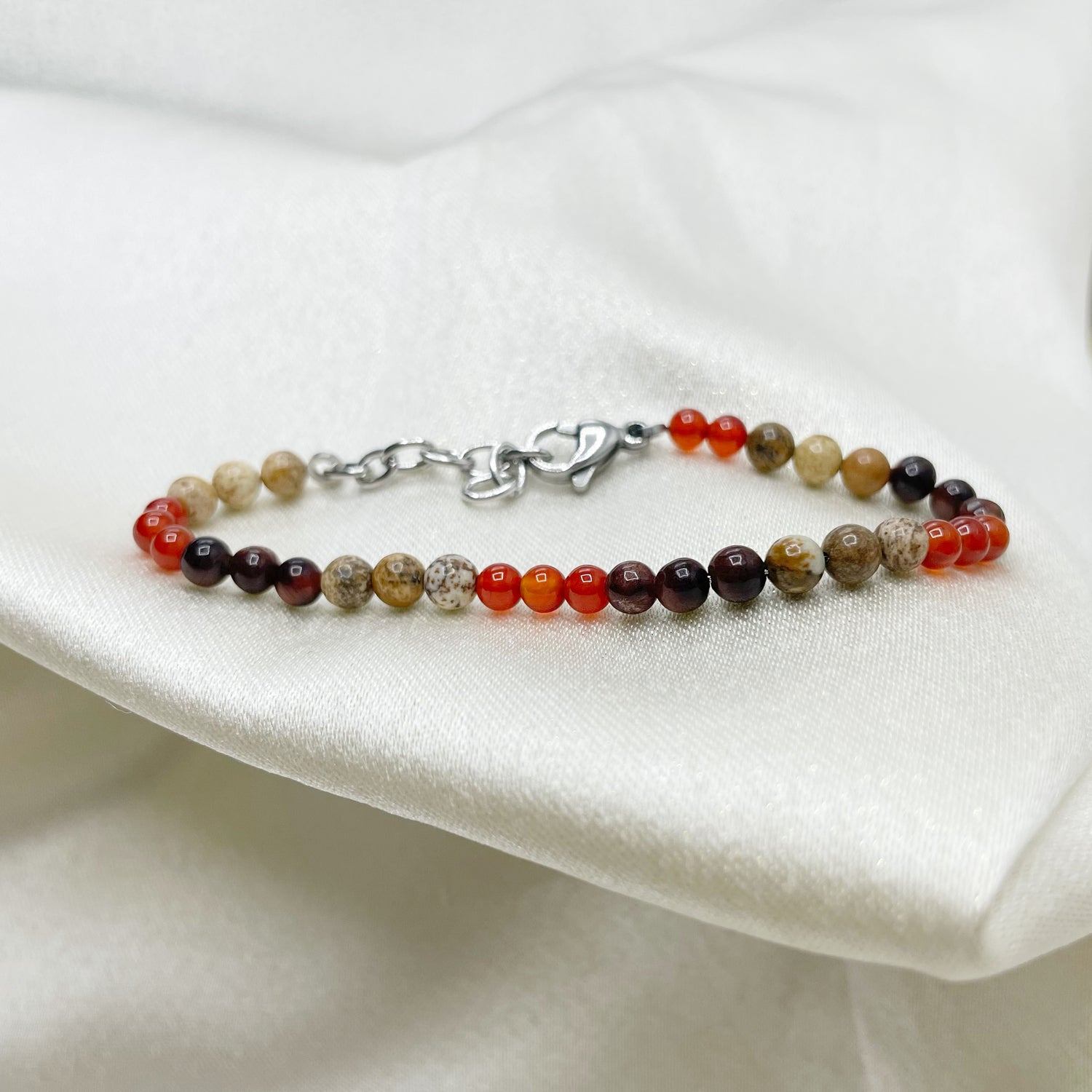 Bracciale Ariete - Pietra Paesina, Occhio di Bue, Corniola