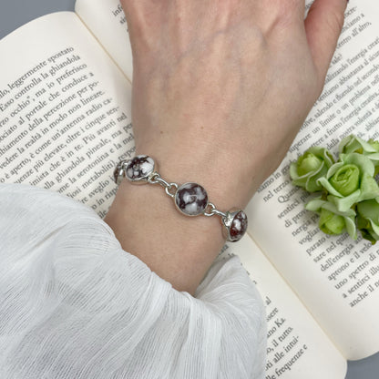 Bracciale Diaspro Cavallo Selvaggio - Argento 925 - tondo