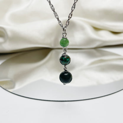 Ciondolo Salute e Benessere - Giada, Crisocolla, Rubyzoisite