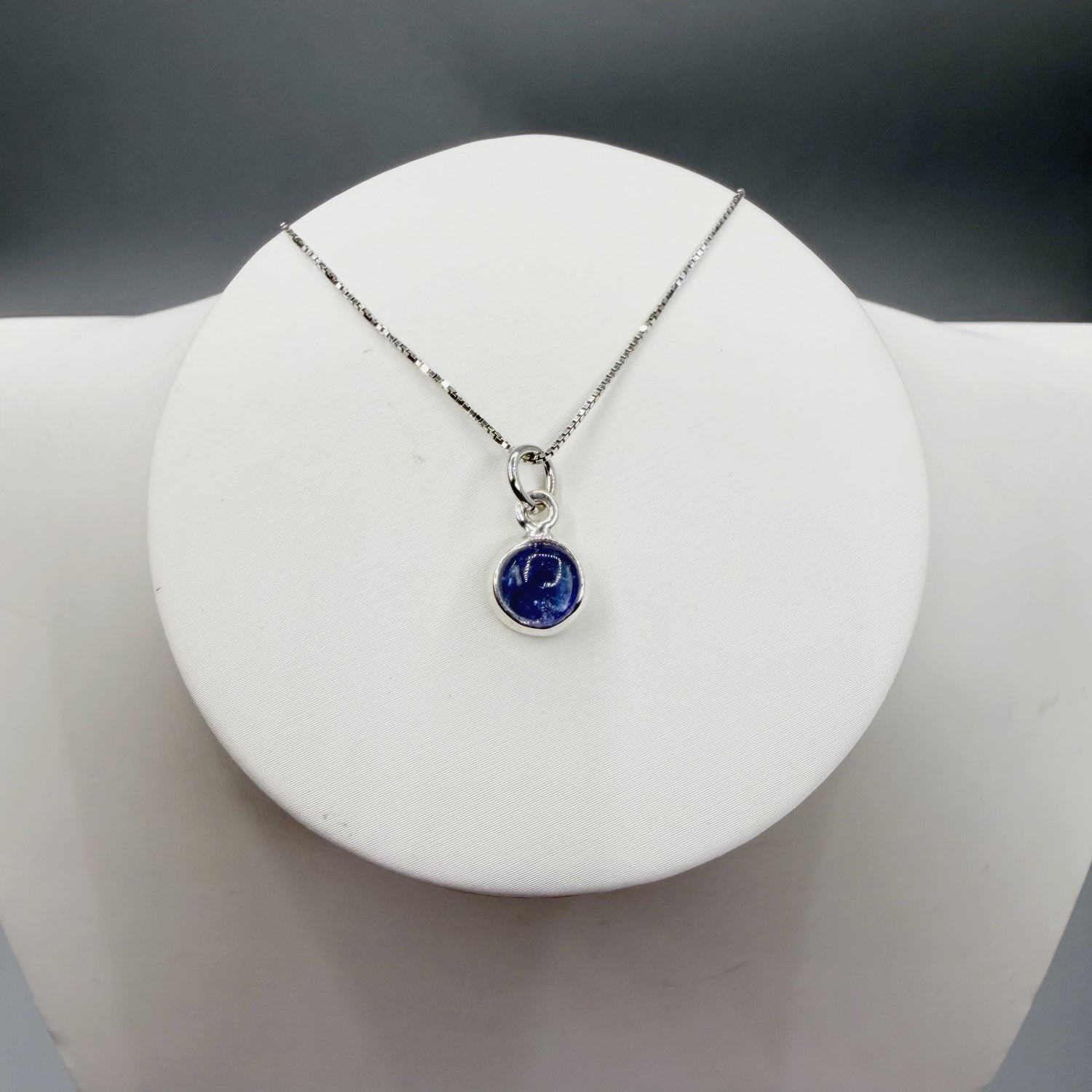 Ciondolo Punto Luce Tanzanite Argento 925 - Tondo LISCIO