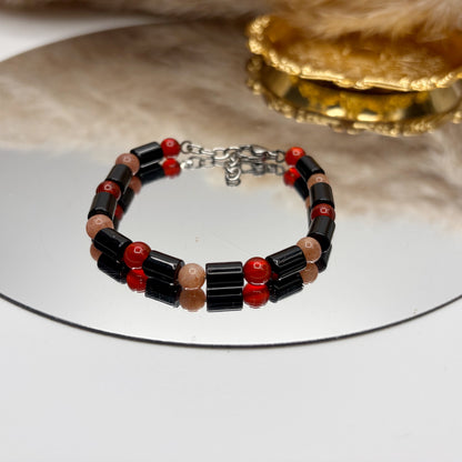 Bracciale Good Vibes - Onice, Pietra del Sole e Corniola - LIMITED EDITION