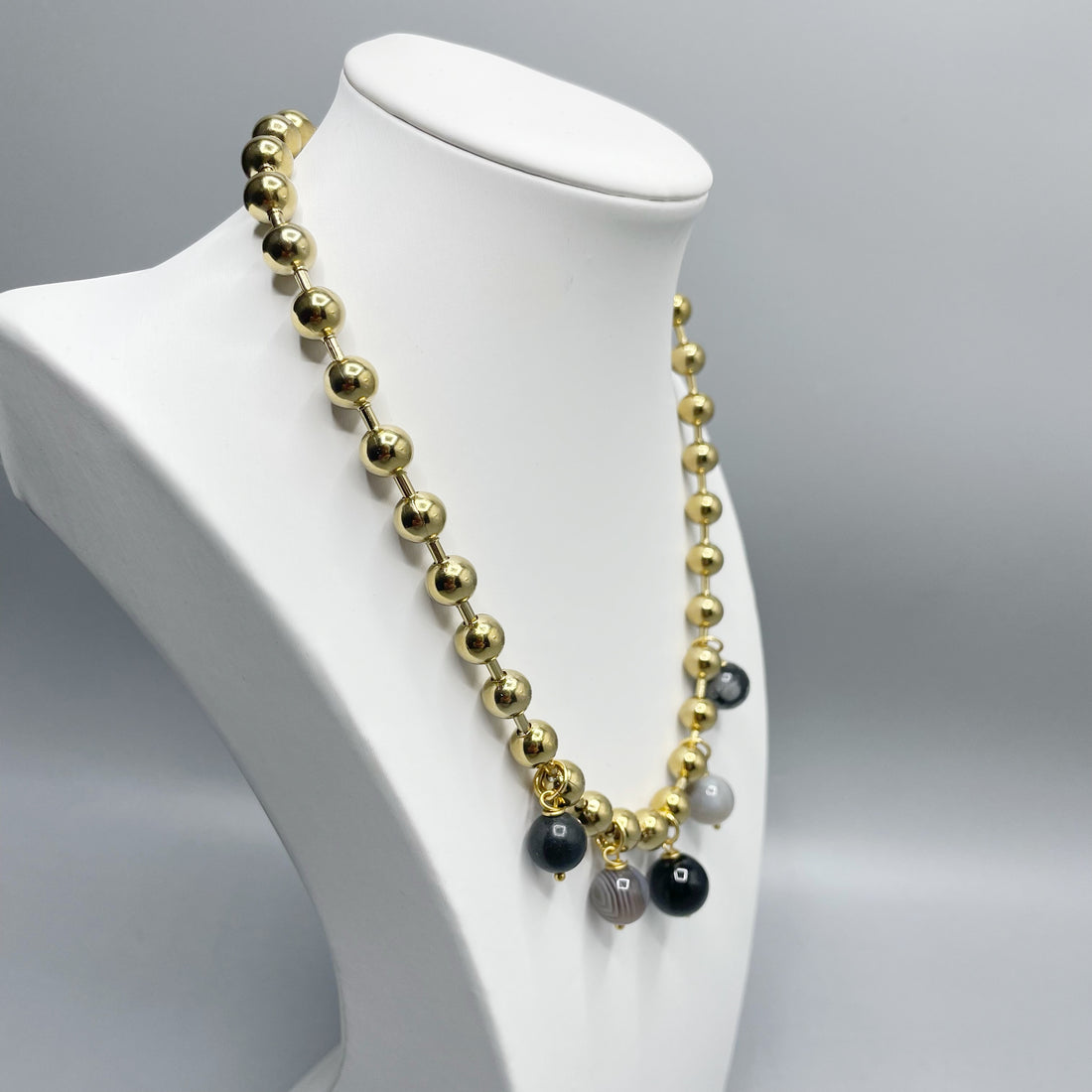 Girocollo Cerchio Protettivo Gold - Occhio di Shiva, Shungite, Ossidiana, Onice
