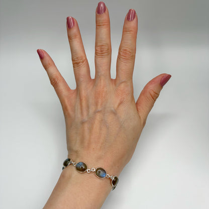 Bracciale Labradorite e Argento 925 - Ovale