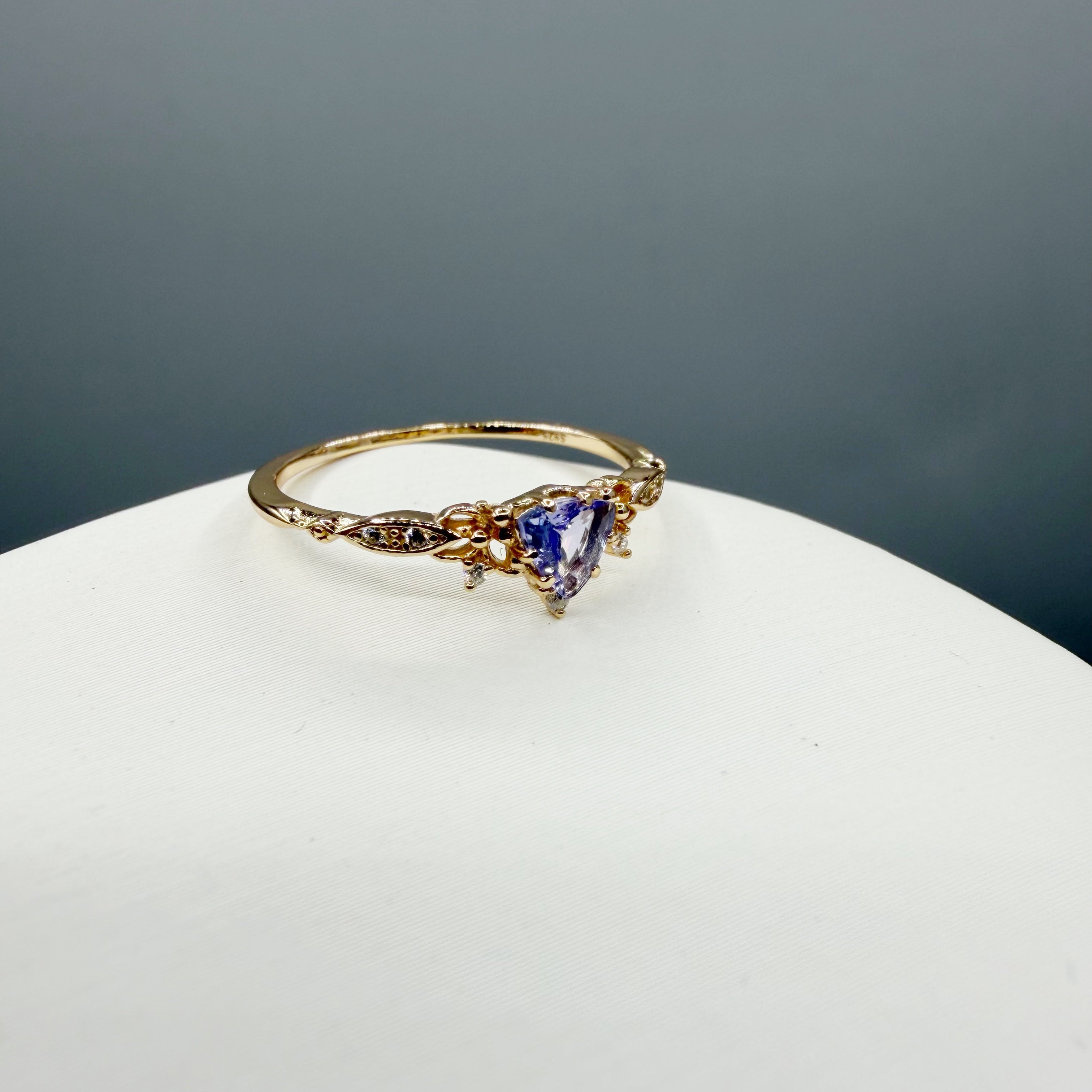 Anello Tanzanite GOLD | Argento 925 placcato oro 14k - NON REGOLABILE