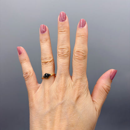 Anello Agata Muschiata | Argento 925 placcato oro 14k - NON REGOLABILE