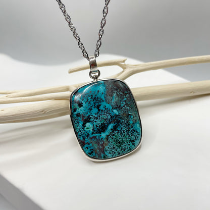 Ciondolo Crisocolla con Albero della Vita - Argento 925