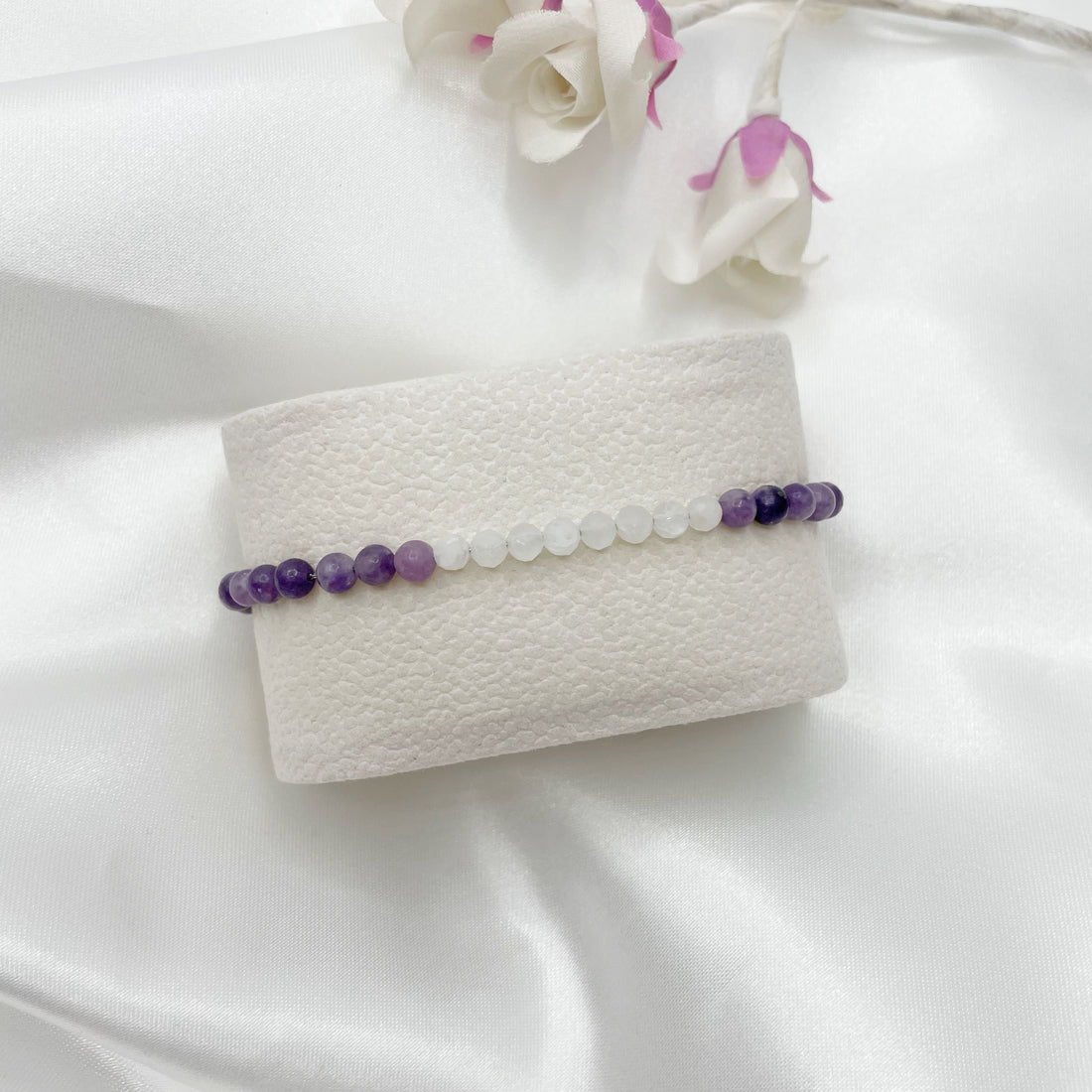 Bracciale Celebrity - Lepidolite e Labradorite Bianca