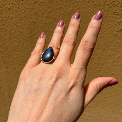 Anello Labradorite a Goccia - Argento 925