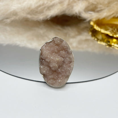 Anello Drusa di Ametista Rosa e Argento 925